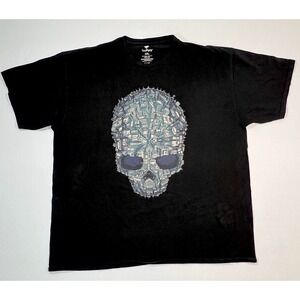 WELCOME TO SKULL CITY  PRINT T‎ SHIRT BLACK XXL TEE  MADE IN USA